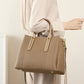 Large Capacity Mom Bag with Khaki Polyester Cotton and Genuine Leather Details - large capacity mom bag
