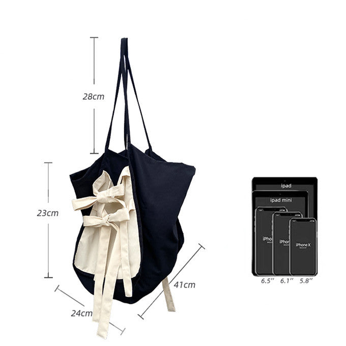Large Capacity Mori Style Cloth Bag with Thickened Shoulder Strap - Teleplus Thick cloth bag large capacity mori style
