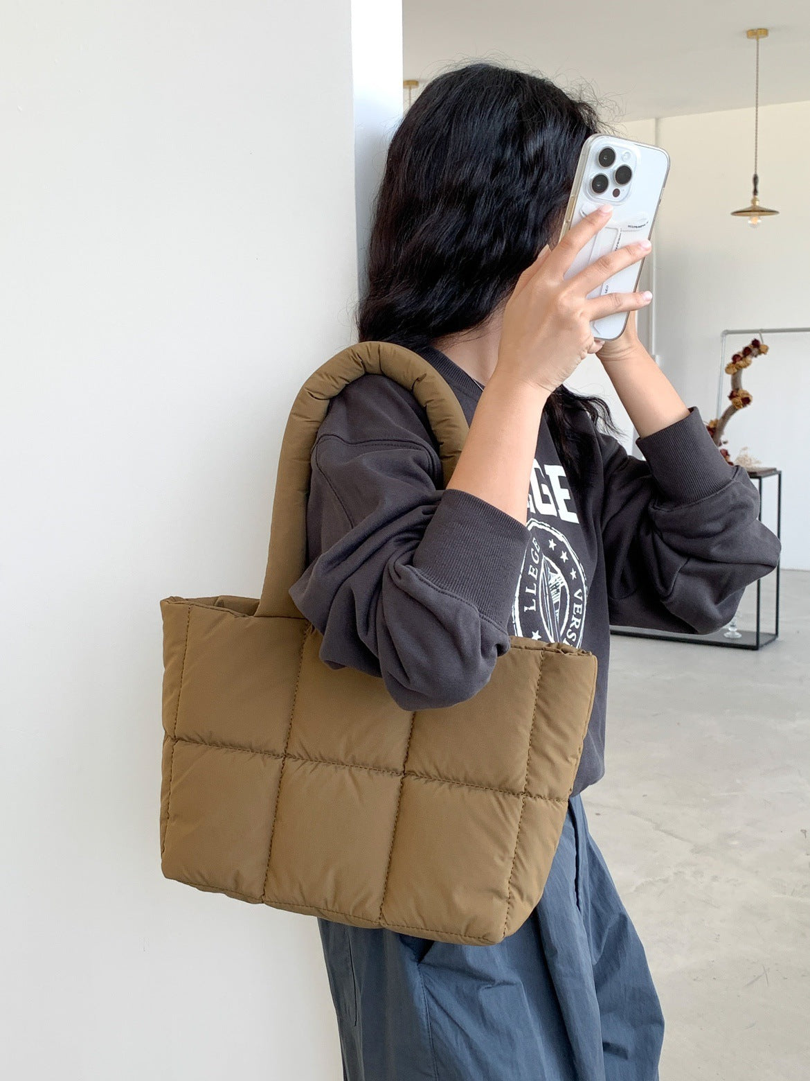 Large Capacity Plaid Tote Bag for Portable Commuter - Teleplus large capacity plaid portable commuter