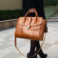 Large Capacity Portable Shoulder Bag with Genuine Leather and Multiple Compartments - large capacity portable shoulder