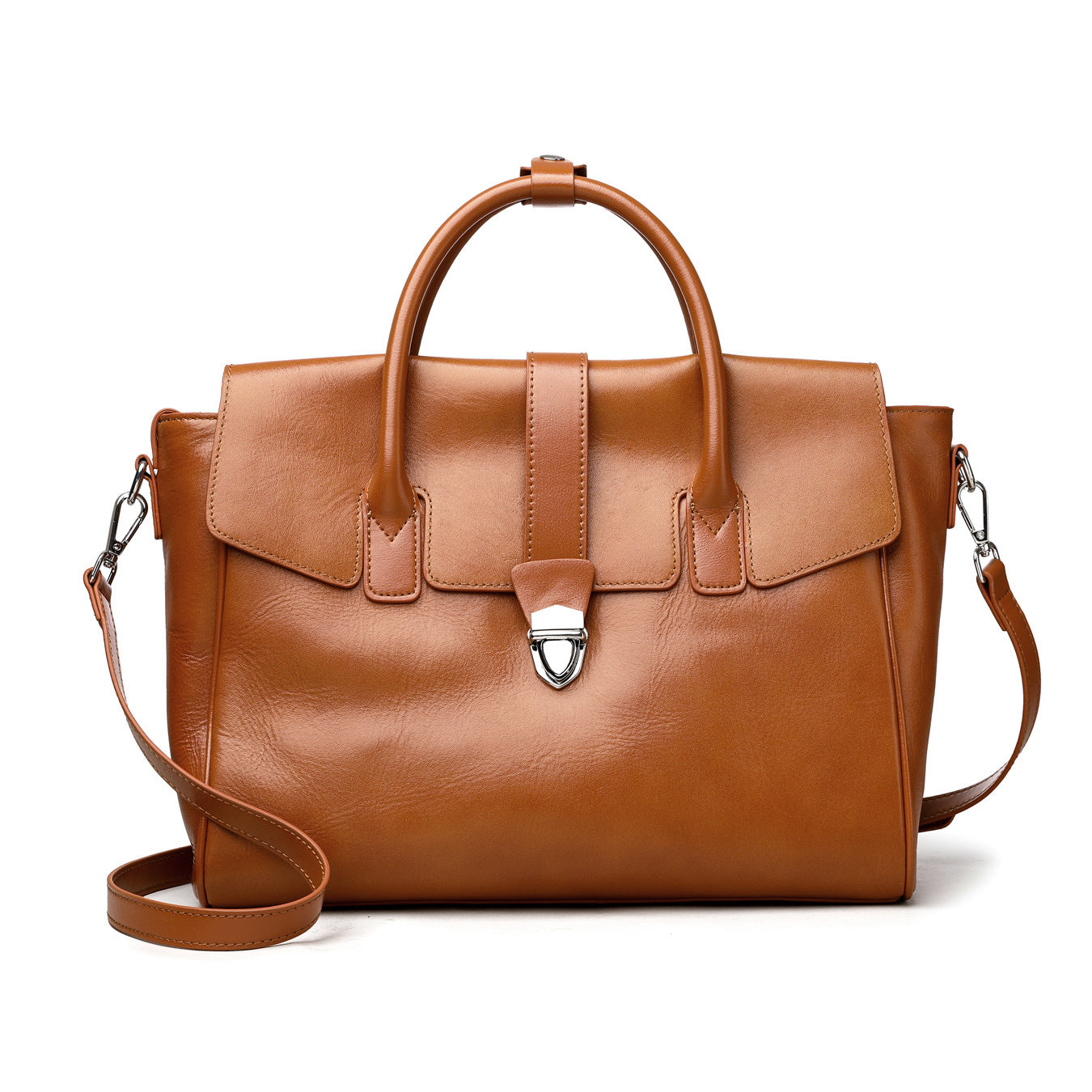 Large Capacity Portable Shoulder Bag with Genuine Leather and Multiple Compartments - large capacity portable shoulder