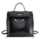 Large Capacity Premium Leather Horizontal Square Bag with Genuine Detailing - Teleplus large capacity premium leather