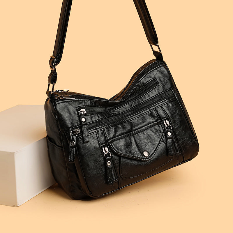 Large Capacity Shoulder Bag with Soft Leather and Multiple Color Options - Teleplus for Daily Use soft leather large