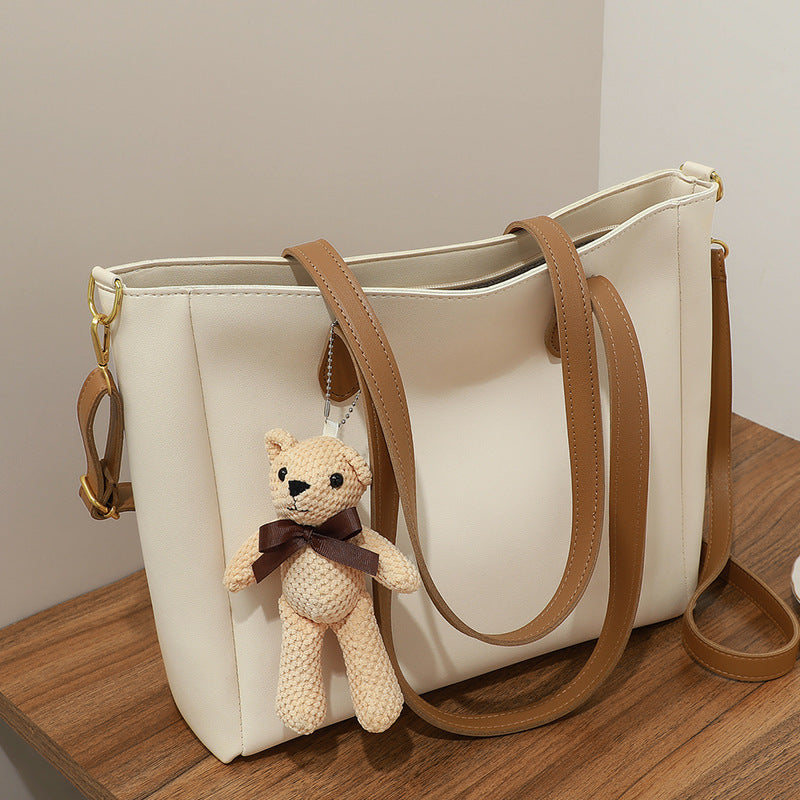 Large Capacity Shoulder Messenger Bag in Polyester and Genuine Leather Options - large capacity shoulder messenger bag