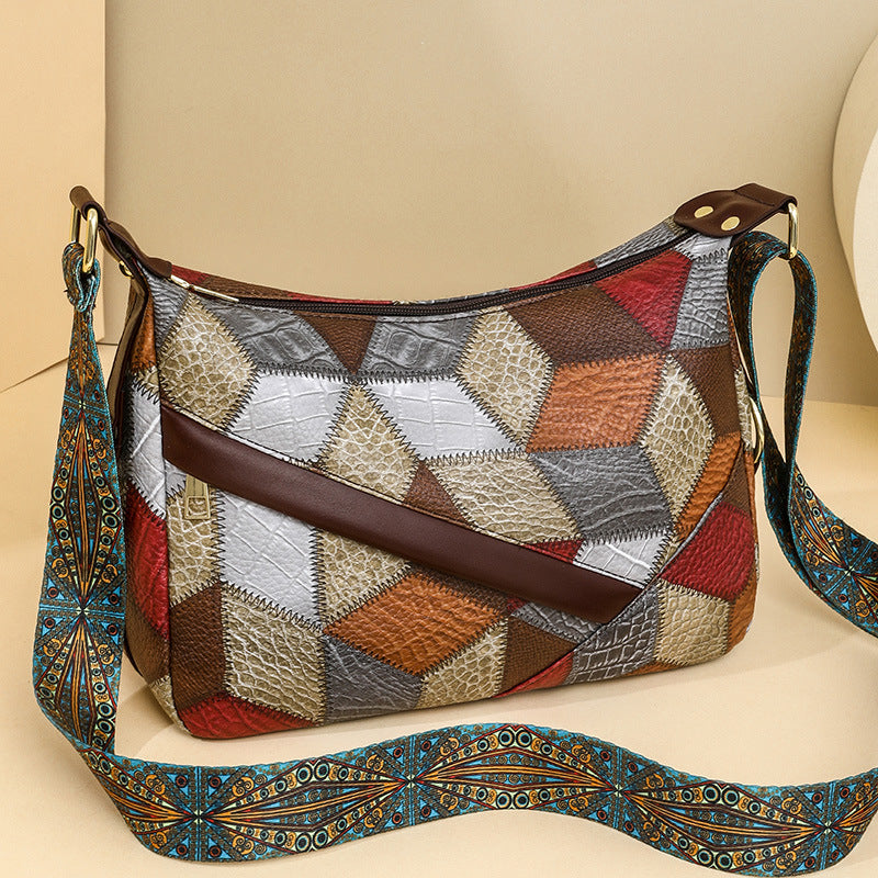 Large Capacity Soft Leather Bag for Daily Use with Sandwich Pocket - bag large capacity soft leather