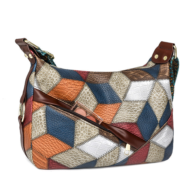 Large Capacity Soft Leather Bag for Daily Use with Sandwich Pocket - bag large capacity soft leather