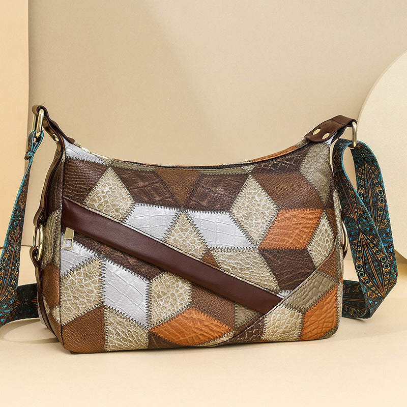 Large Capacity Soft Leather Bag for Daily Use with Sandwich Pocket - bag large capacity soft leather