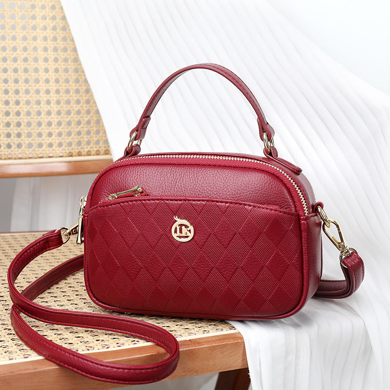 Large Capacity Soft Leather Embossed Suitcase Organizer with Multiple Pockets - large capacity soft leather embossed