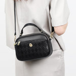 Large Capacity Soft Leather Embossed Suitcase Organizer with Multiple Pockets - large capacity soft leather embossed