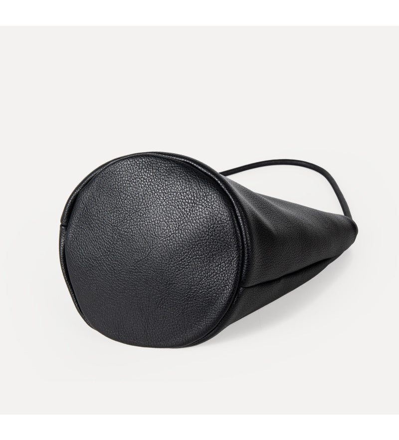 Large Capacity Soft Leather Shoulder Bag with Sandwich Pocket and Handle - Teleplus soft leather large capacity