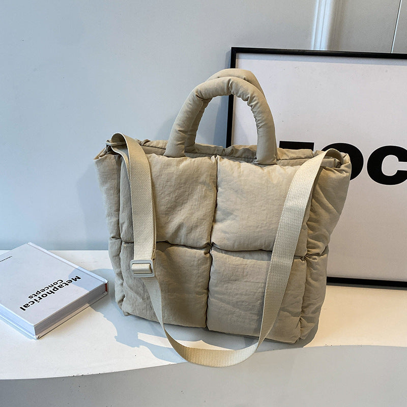 Large Capacity Solid Color Cotton Clothing Tote Bag for Travel and Storage - solid color large capacity cotton clothing