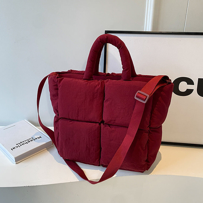 Large Capacity Solid Color Cotton Clothing Tote Bag for Travel and Storage - solid color large capacity cotton clothing