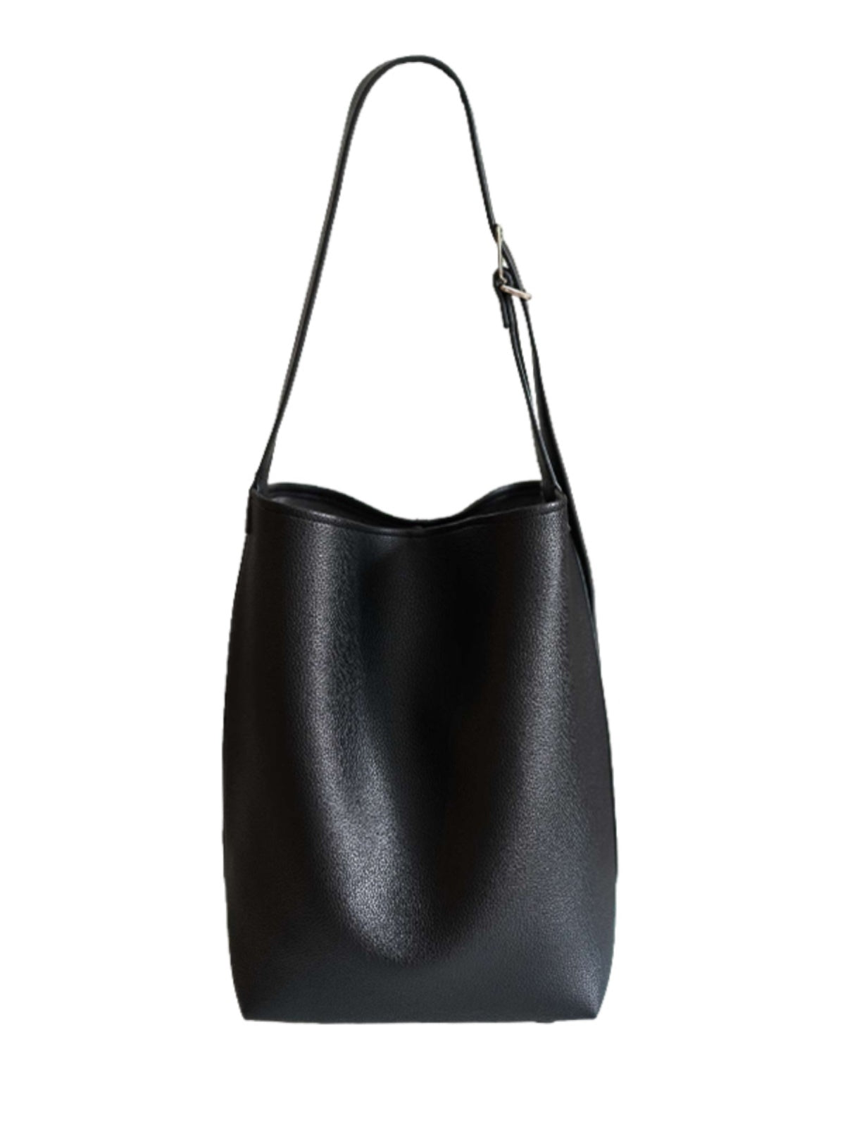 Large Capacity Solid Color Lychee Pattern Bucket Bag for Commute and Travel - Teleplus large capacity solid color