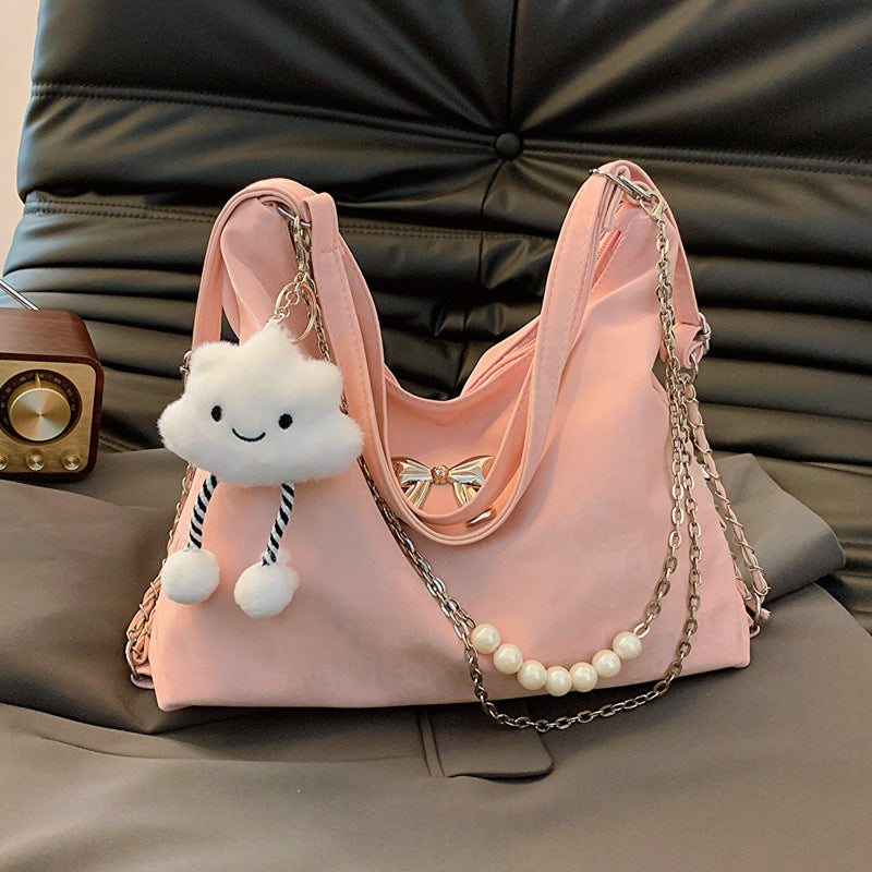 Large Capacity Spring Fashion Shoulder Bag with Synthetic Leather Texture - Teleplus large capacity spring fashion