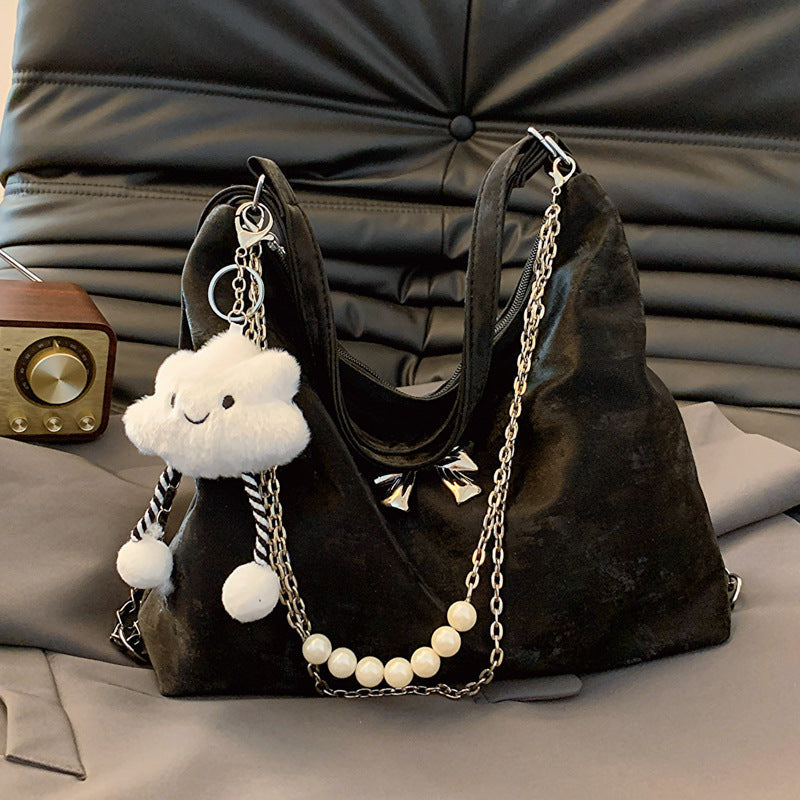 Large Capacity Spring Fashion Shoulder Bag with Synthetic Leather Texture - Teleplus large capacity spring fashion