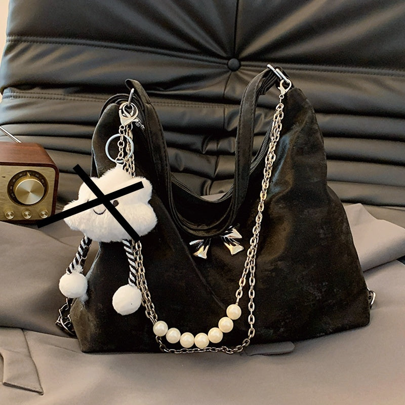 Large Capacity Spring Fashion Shoulder Bag with Synthetic Leather Texture - Teleplus large capacity spring fashion