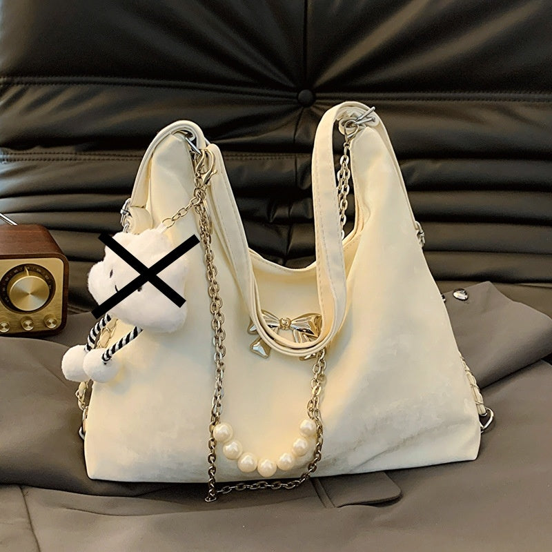 Large Capacity Spring Fashion Shoulder Bag with Synthetic Leather Texture - Teleplus large capacity spring fashion