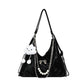 Large Capacity Spring Fashion Shoulder Bag with Synthetic Leather Texture - Teleplus large capacity spring fashion