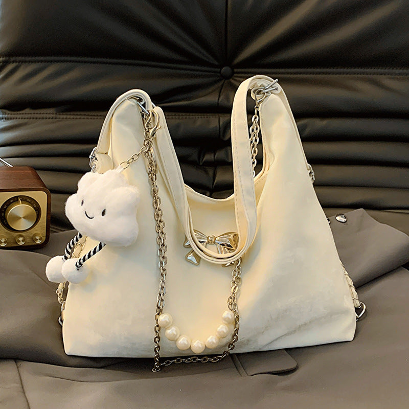 Large Capacity Spring Fashion Shoulder Bag with Synthetic Leather Texture - Teleplus large capacity spring fashion