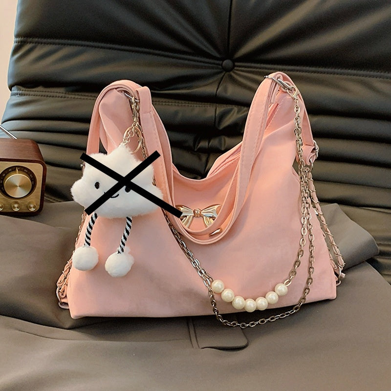 Large Capacity Spring Fashion Shoulder Bag with Synthetic Leather Texture - Teleplus large capacity spring fashion