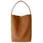 Large Capacity Suede Cowhide Bucket Bag in Genuine Leather for Daily - Teleplus idle style large capacity suede cowhide