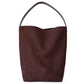 Large Capacity Suede Cowhide Bucket Bag in Genuine Leather for Daily - Teleplus idle style large capacity suede cowhide