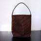 Large Capacity Suede Cowhide Bucket Bag in Genuine Leather for Daily - Teleplus idle style large capacity suede cowhide