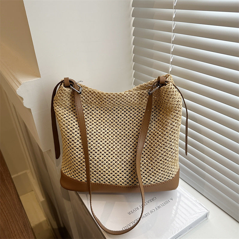 Large Capacity Summer Seaside Beach Woven Straw Bag for Daily - Teleplus large capacity summer seaside vacation beach