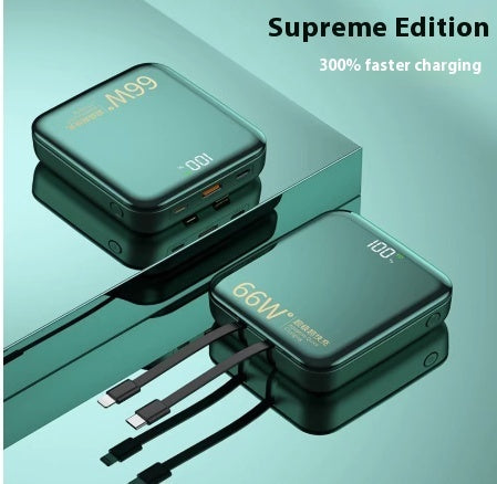 Large Capacity Super Fast Charge Wall Plug with Cable Power Bank Qingying Edition - Teleplus large capacity super fast