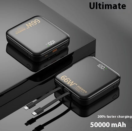 Large Capacity Super Fast Charge Wall Plug with Cable Power Bank Qingying Edition - Teleplus large capacity super fast