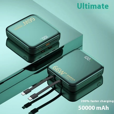 Large Capacity Super Fast Charge Wall Plug with Cable Power Bank Qingying Edition - Teleplus large capacity super fast