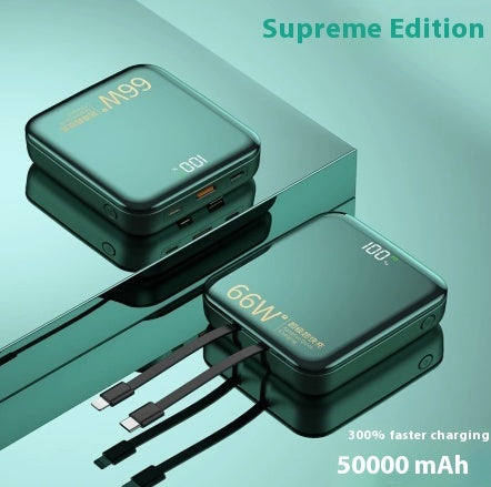 Large Capacity Super Fast Charge Wall Plug with Cable Power Bank Qingying Edition - Teleplus large capacity super fast