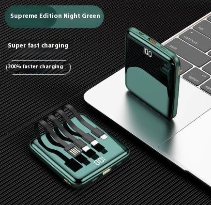 Large Capacity Super Fast Charge Wall Plug with Cable Power Bank Qingying Edition - Teleplus large capacity super fast