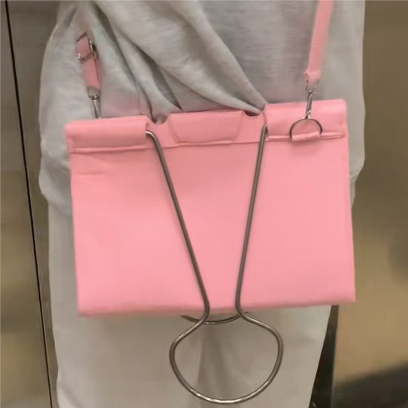 Large Capacity Swallowtail Clip Crossbody Handbag with Binder Clips for Daily - Use large capacity swallowtail clip