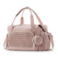 Large Capacity Travel Handbag with Striped Design and Curved Shoulder Strap - Teleplus striped handbag large capacity