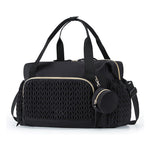 Large Capacity Travel Handbag with Striped Design and Curved Shoulder Strap - Teleplus striped handbag large capacity