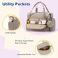 Large Capacity Travel Handbag with Striped Design and Curved Shoulder Strap - Teleplus striped handbag large capacity