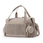 Large Capacity Travel Handbag with Striped Design and Curved Shoulder Strap - Teleplus striped handbag large capacity