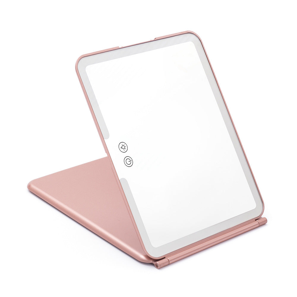 Large Cosmetic Mirror With Light Portable Make-up Rechargeable Folding Makeup - Light Portable Large Cosmetic Mirror