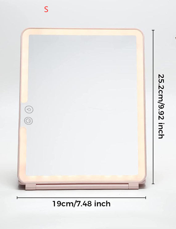 Large Cosmetic Mirror With Light Portable Make-up Rechargeable Folding Makeup - Light Portable Large Cosmetic Mirror