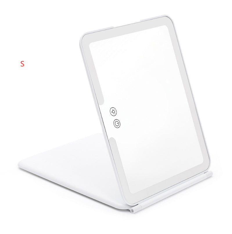 Large Cosmetic Mirror With Light Portable Make-up Rechargeable Folding Makeup - Light Portable Large Cosmetic Mirror