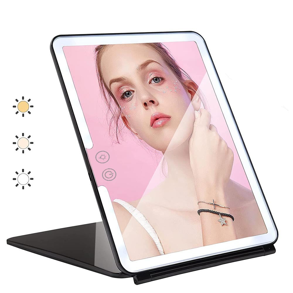 Large Cosmetic Mirror With Light Portable Make-up Rechargeable Folding Makeup - Light Portable Large Cosmetic Mirror