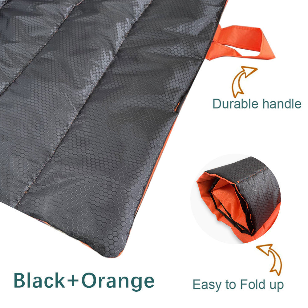 Large Dog Bed Black Orange Cotton Cushion with Travel Bag 105x70 cm