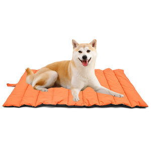 Large Dog Bed Black Orange Cotton Cushion with Travel Bag 105x70 cm