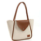 Large Faux Leather Snap Closure Tote Bag Single Compartment Hand Arm and Shoulder Bag