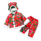 Large Floral Jacket Winter Thickened Girls Padded Cotton Clothes Cotton Pants - Warm and Floral Winter Jacket