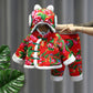 Large Floral Jacket Winter Thickened Girls Padded Cotton Clothes Cotton Pants - Warm and Floral Winter Jacket