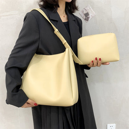 Large Shoulder Bag and Combination Tote in Polyester Soft PU Materials - Leisure large shoulder bag leisure combination