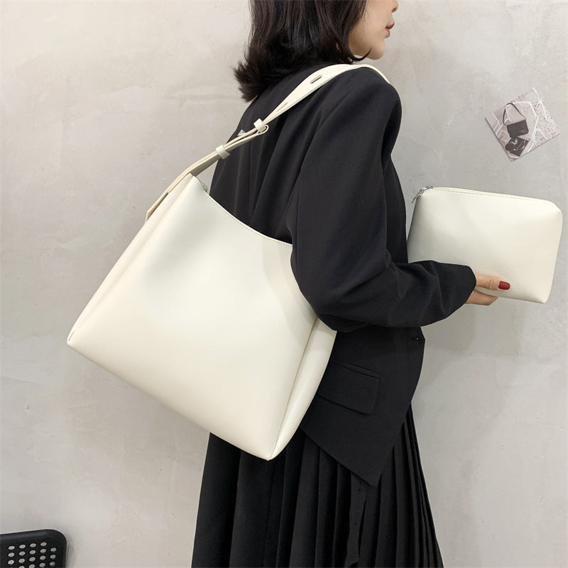 Large Shoulder Bag and Combination Tote in Polyester Soft PU Materials - Leisure large shoulder bag leisure combination