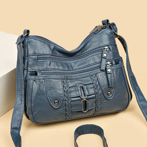 Large Space Knitted Messenger Bag with Polyester Lining for Daily - Teleplus Use knitted messenger bag large space